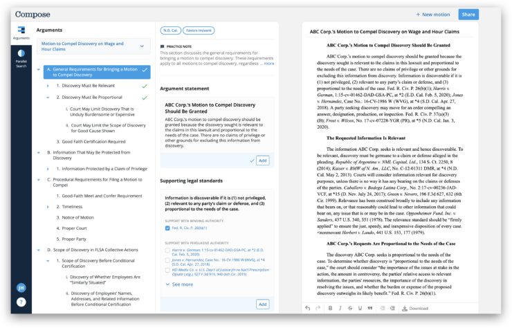 Compose Wage and Hour Motion Drafting