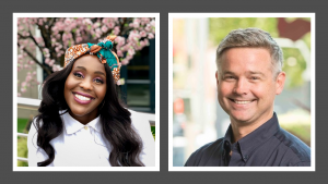 Headshots of LexLab’s director, Drew Amerson, and Tiyani Majoko, cofounder of Anü.